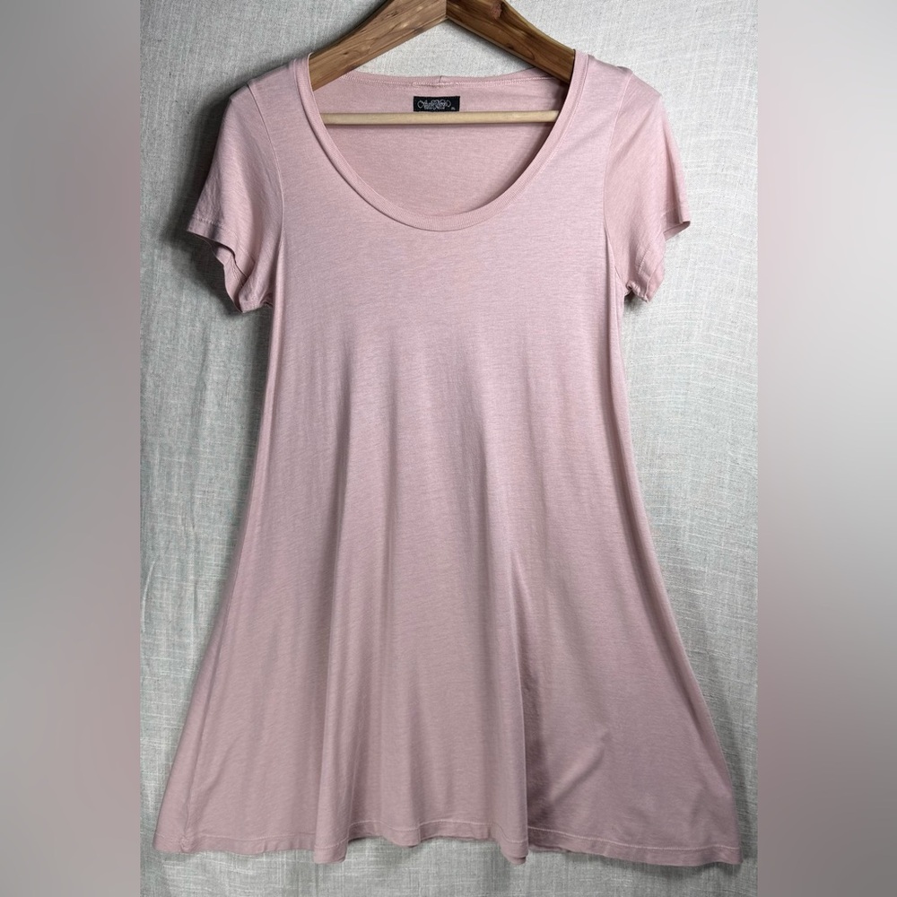 Lauren Moshi 70%Tencel/30%Cotton Short Sleeve Boyfriend Dress in Blush